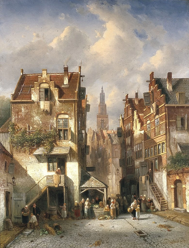 Charles Leickert - Leickert, Veduta di Nijmegen, Cultural Heritage Agency of the Netherlands Art Collection, Rijswijk